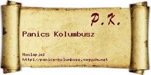Panics Kolumbusz névjegykártya